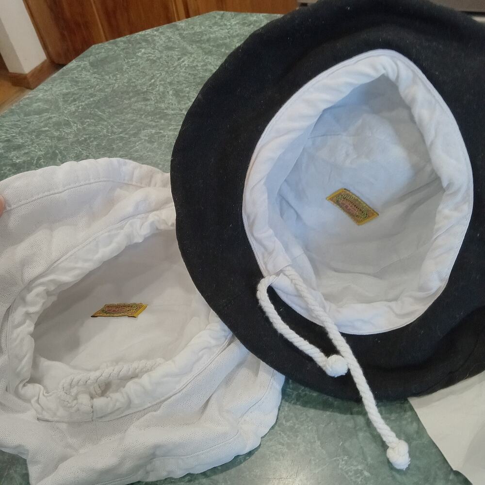 Scala Bucket Hats One Size White Black Sun Hat Beach Travel Drawstring Packable - Picture 3 of 12